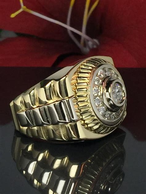 mens rolex gold and diamond pinky ring|Men gold pinky rings .